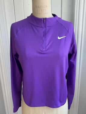 Nike Purple Long Sleeve Half-Zip Pullover with White Swoosh